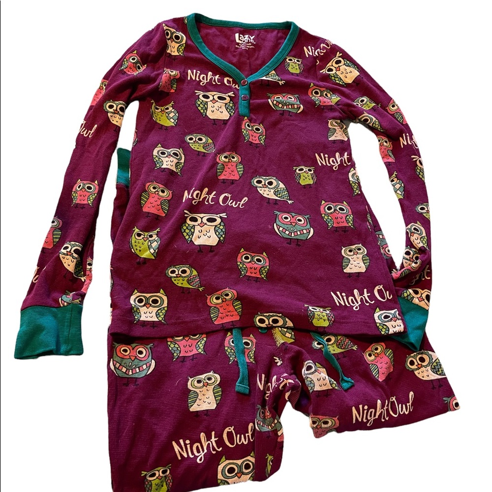 COPY - Womens two piece pijama set owls medium